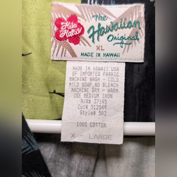 Hilo Hattie Hawaiian Shirt Mens XL Blue Floral Silk Aloha Made In USA Vintage 90 - Picture 3 of 6